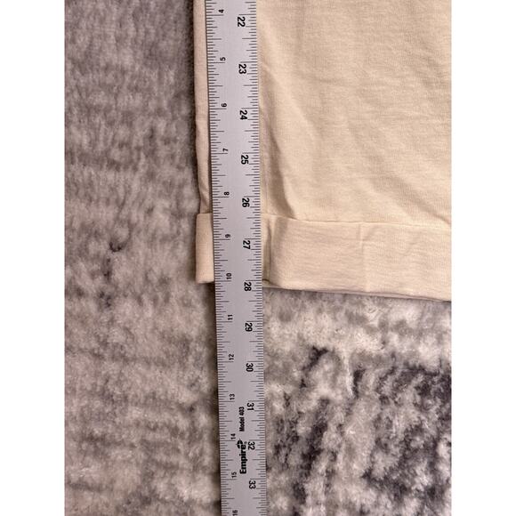 New Free People Palma Beach Pants LARGE Womens Wide Leg Cuffed Relax Ivory Cream - Picture 5 of 7